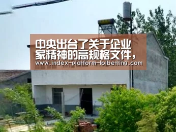 中央出台了关于企业家精神的高规格文件,听听这位企业家怎么说‘LoL投注网站 ’(图1) 2026年最佳英雄联盟投注网站